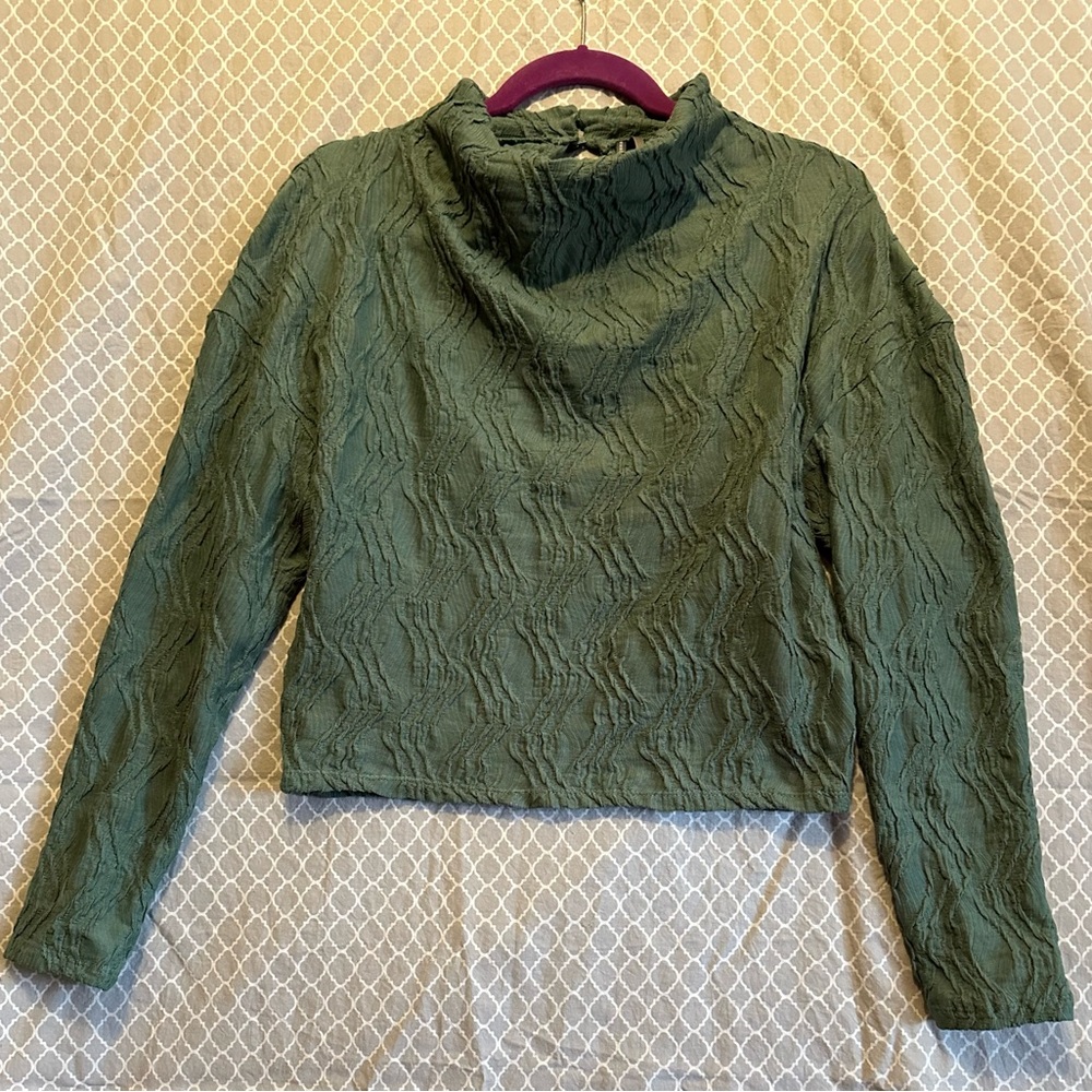 Anthropologie Olive Cowl Neck shirt